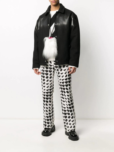 Marni heart print bootcut trousers outlook