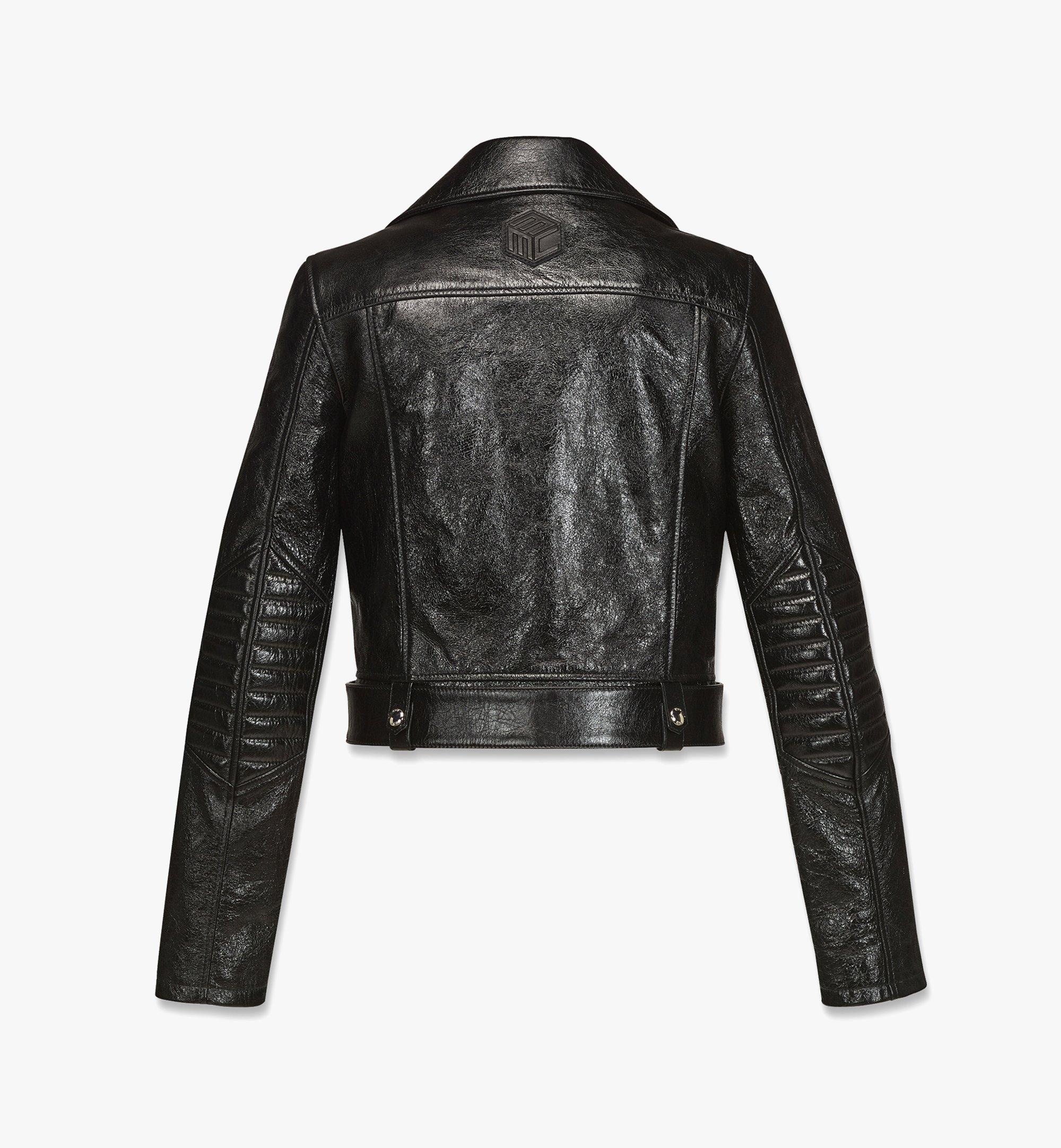 MCMotor Cropped Biker Jacket in Lamb Leather - 3