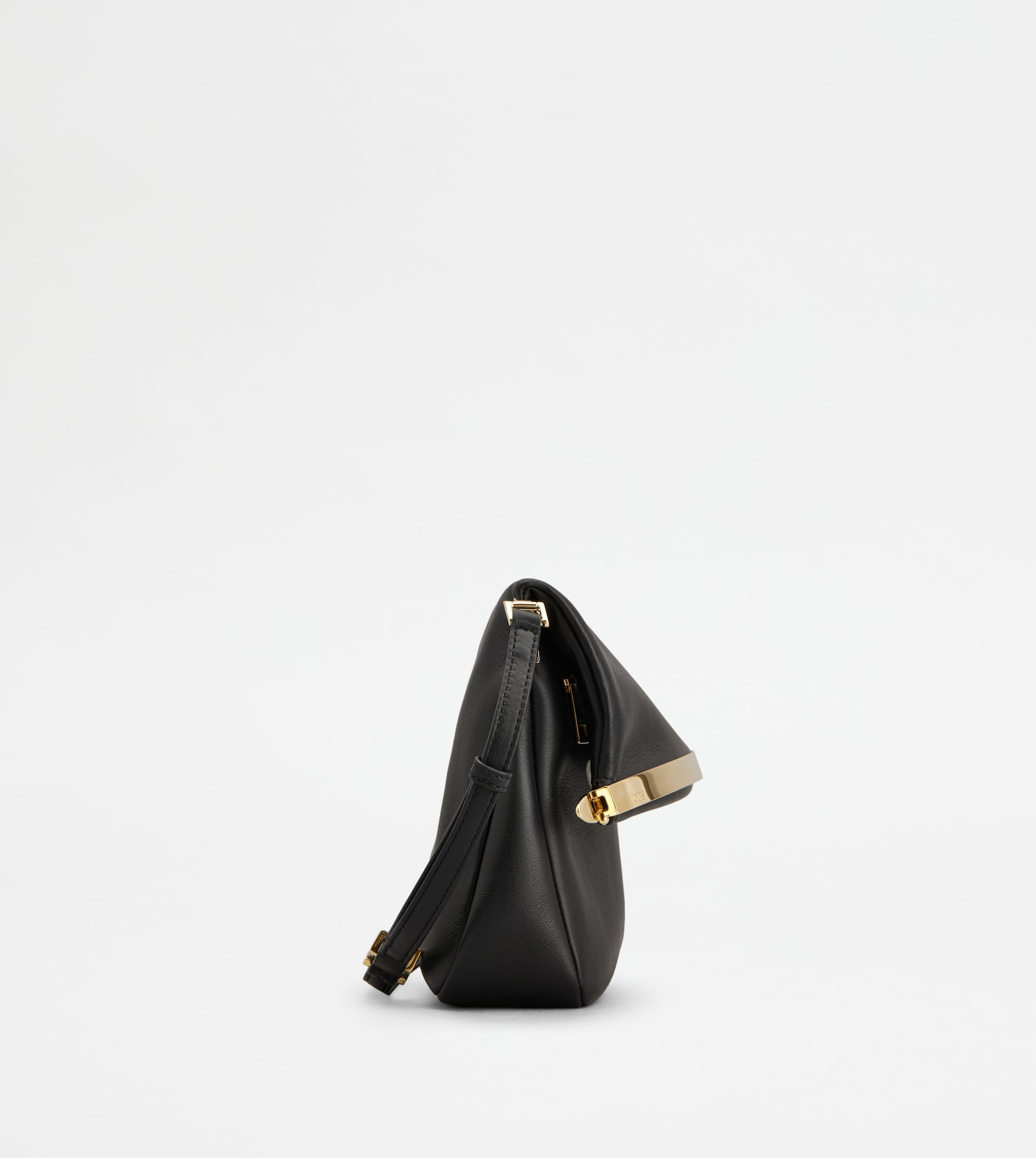 TOD'S MAGENTA FLAP BAG IN LEATHER SMALL - BLACK - 2