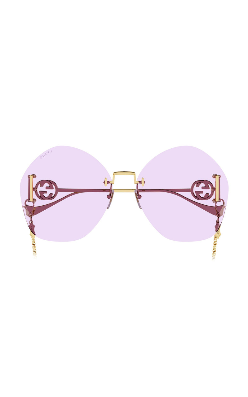 Round-Frame Metal Sunglasses pink - 1