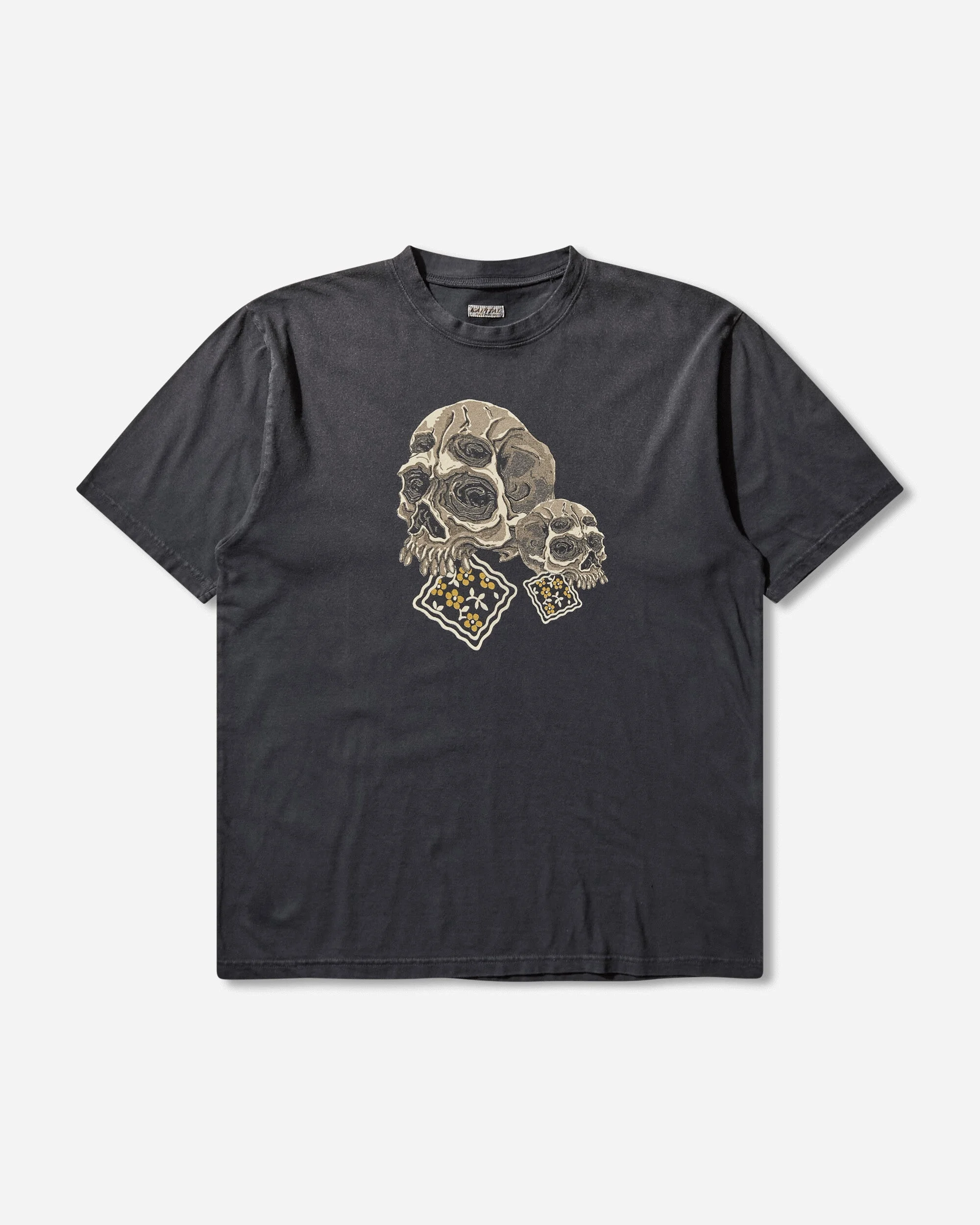 Men's 20/-Jersey Crew T-Shirt (Peckish Rain Skull) Black - 1