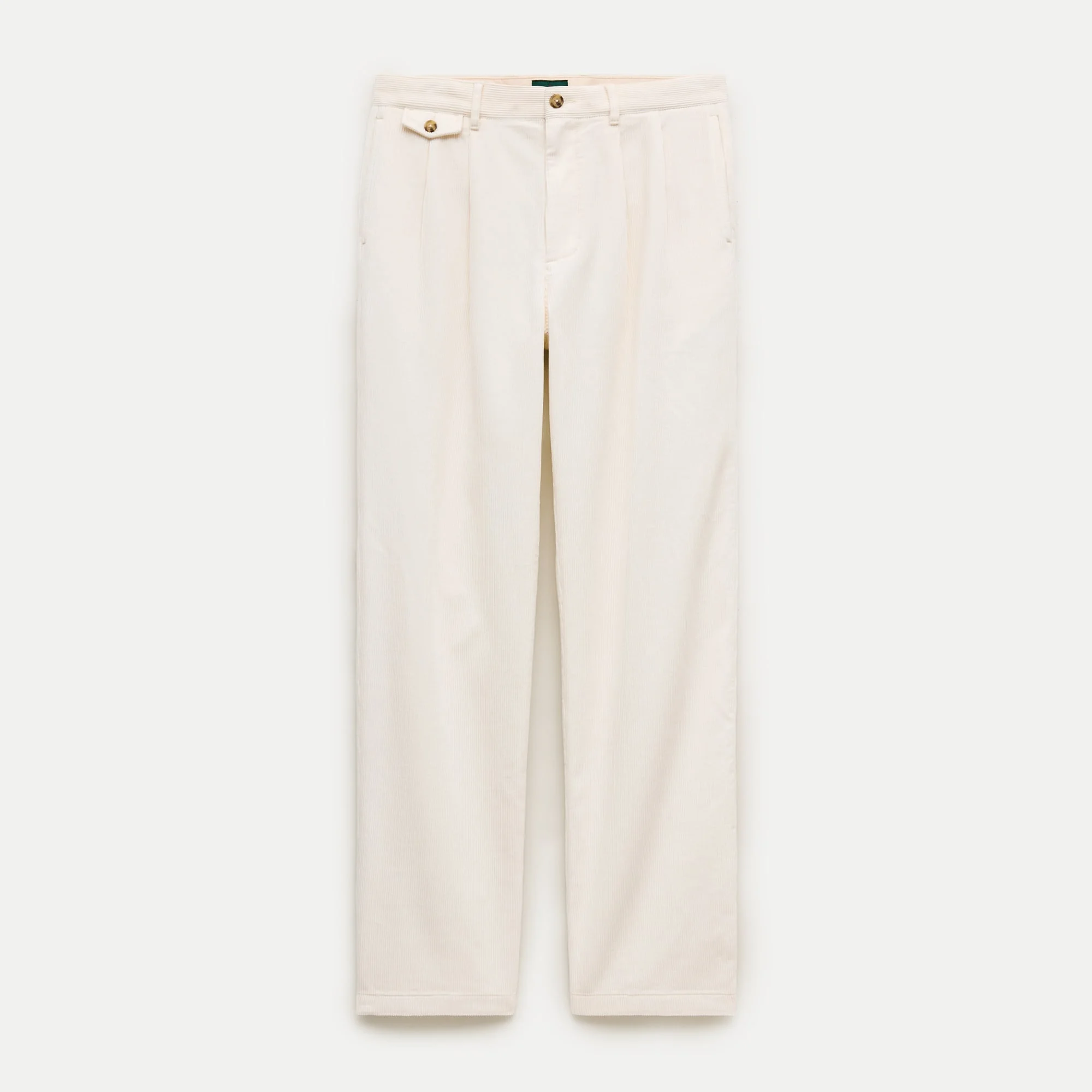 Relaxed-fit double-pleated corduroy pant - 1