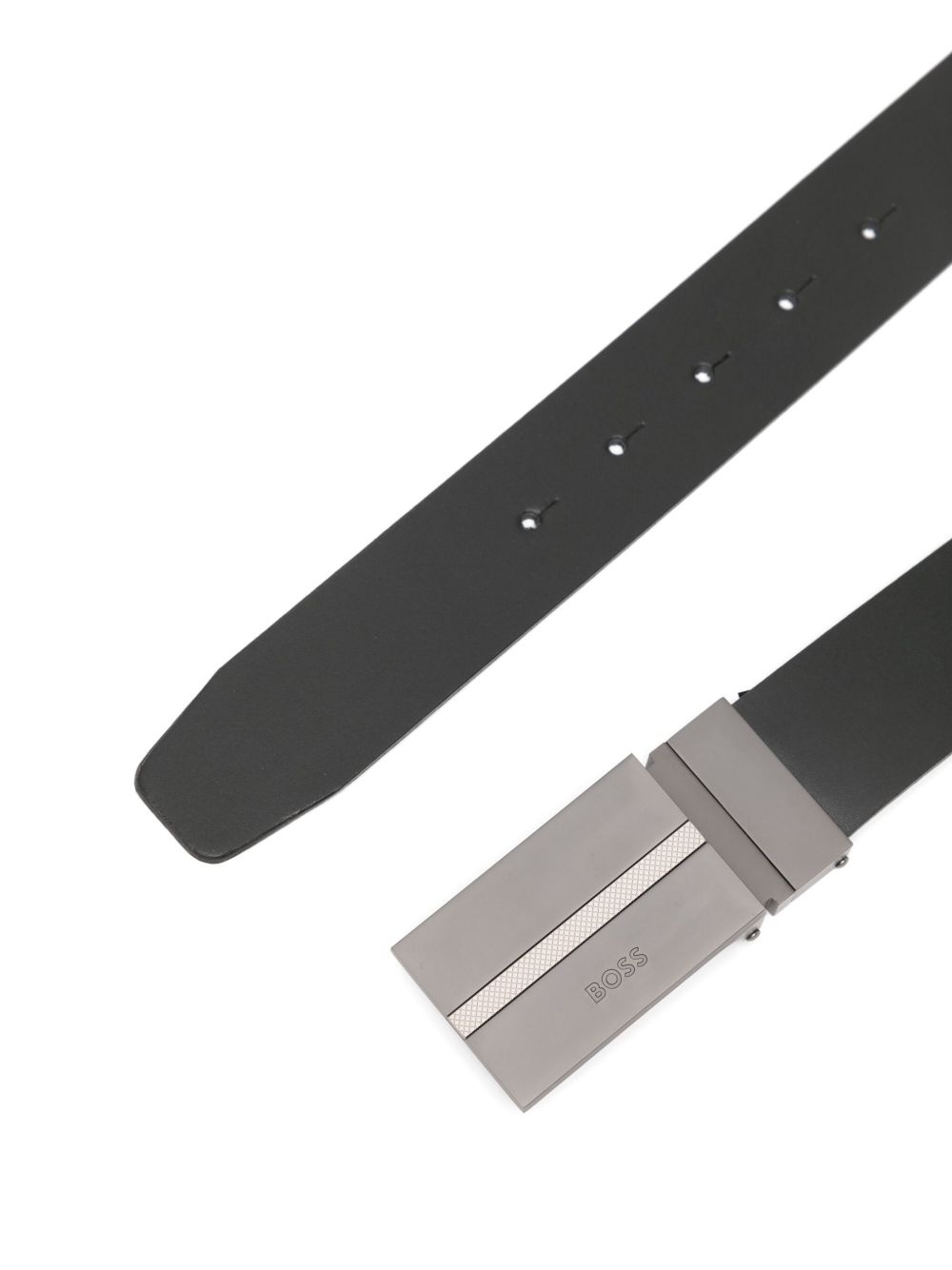 engraved-logo reversible belt - 2