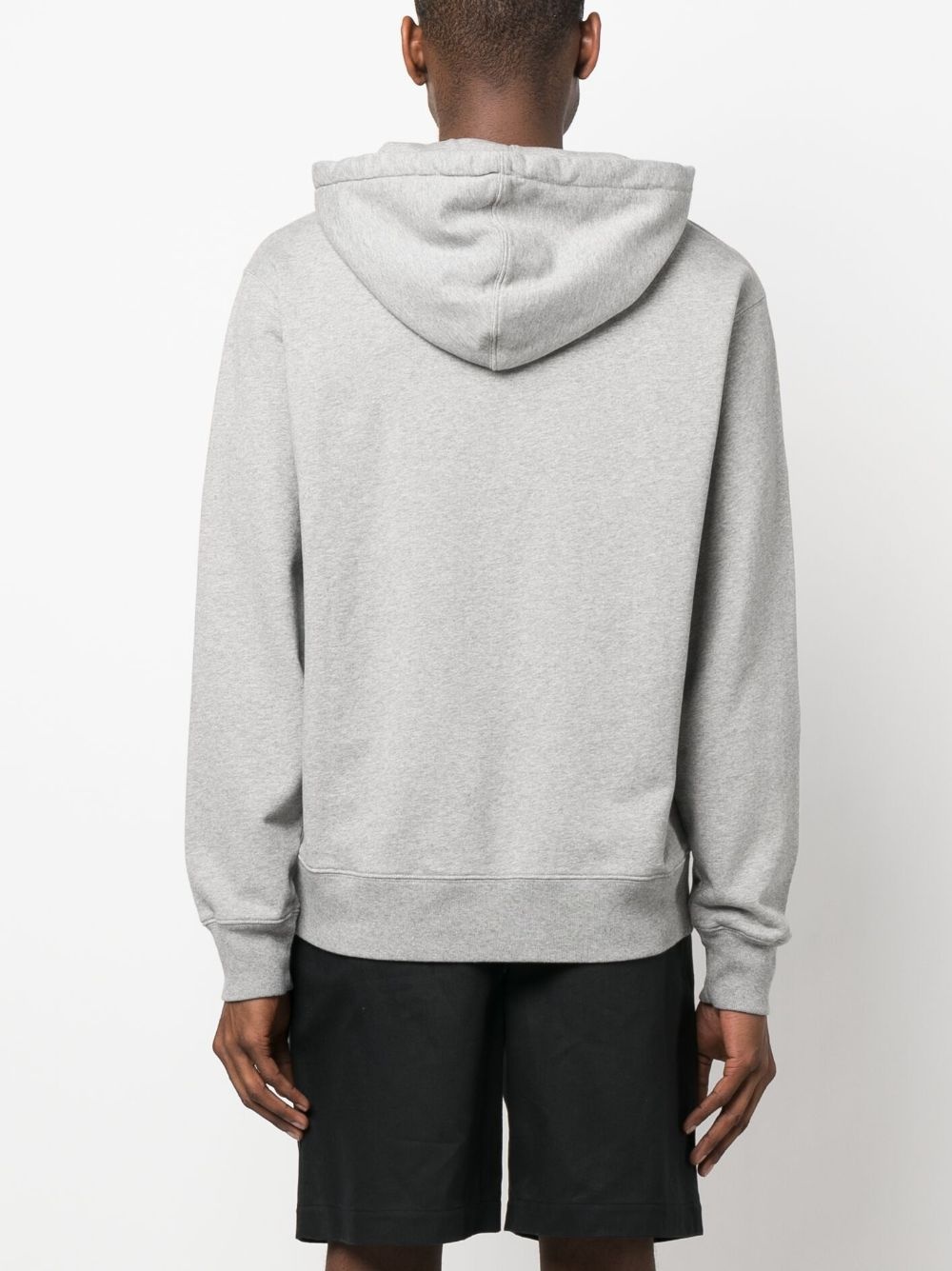 logo-print cotton hoodie - 4