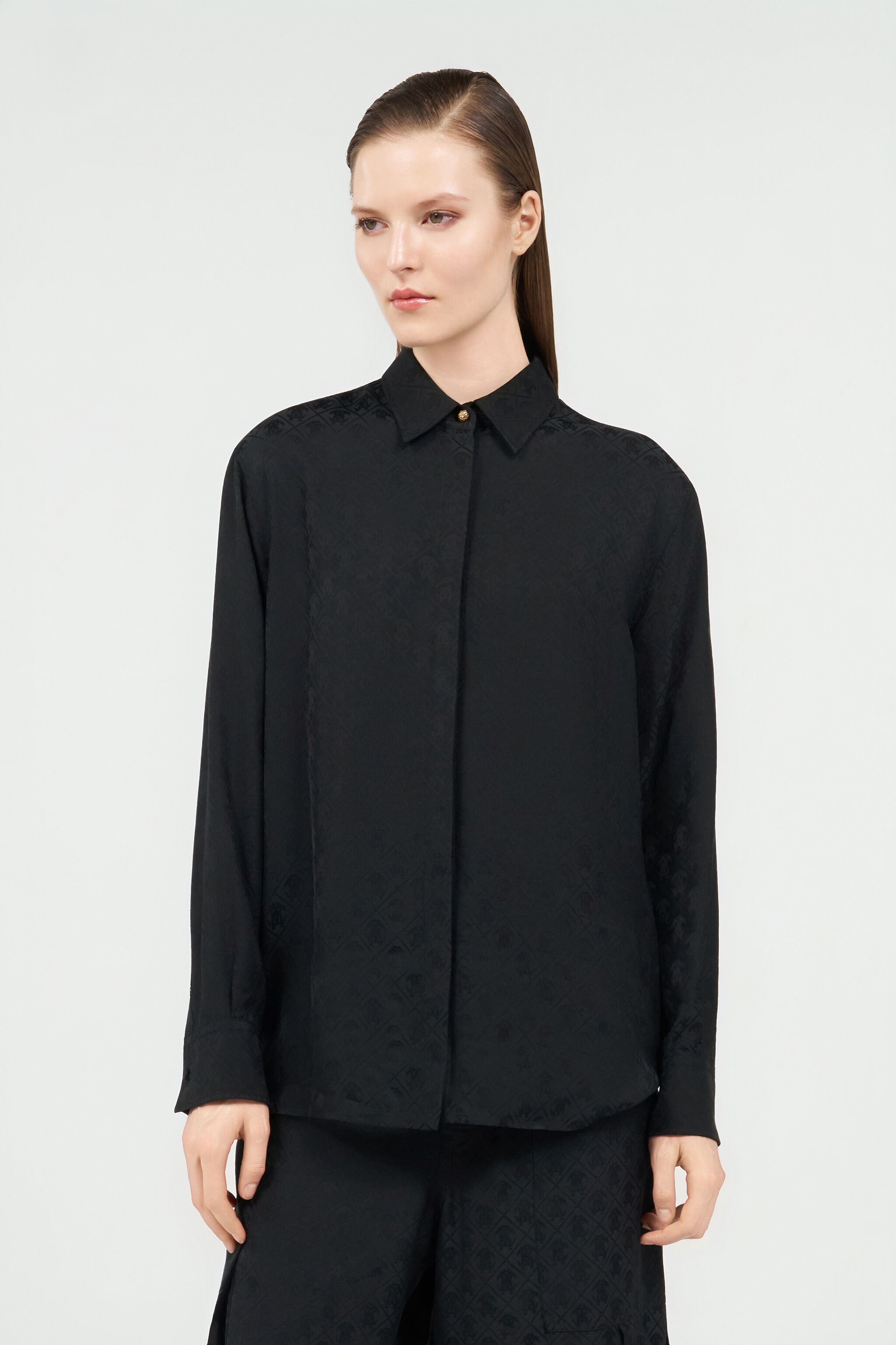Silk Blend Shirt with Monogram RC - 3