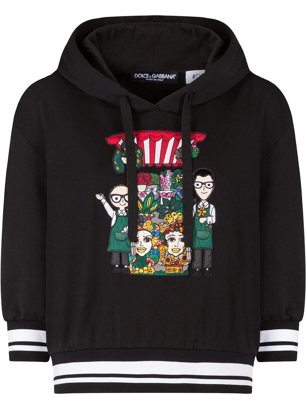 embroidered character hoodie - 1