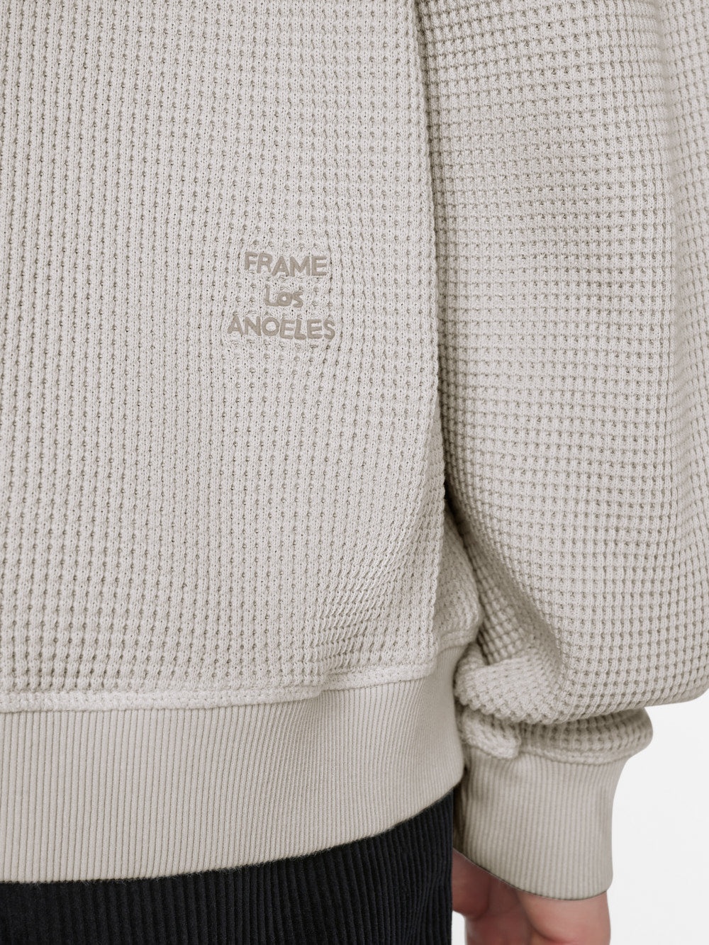 Waffle Textured Sweatshirt in Oatmeal - 5