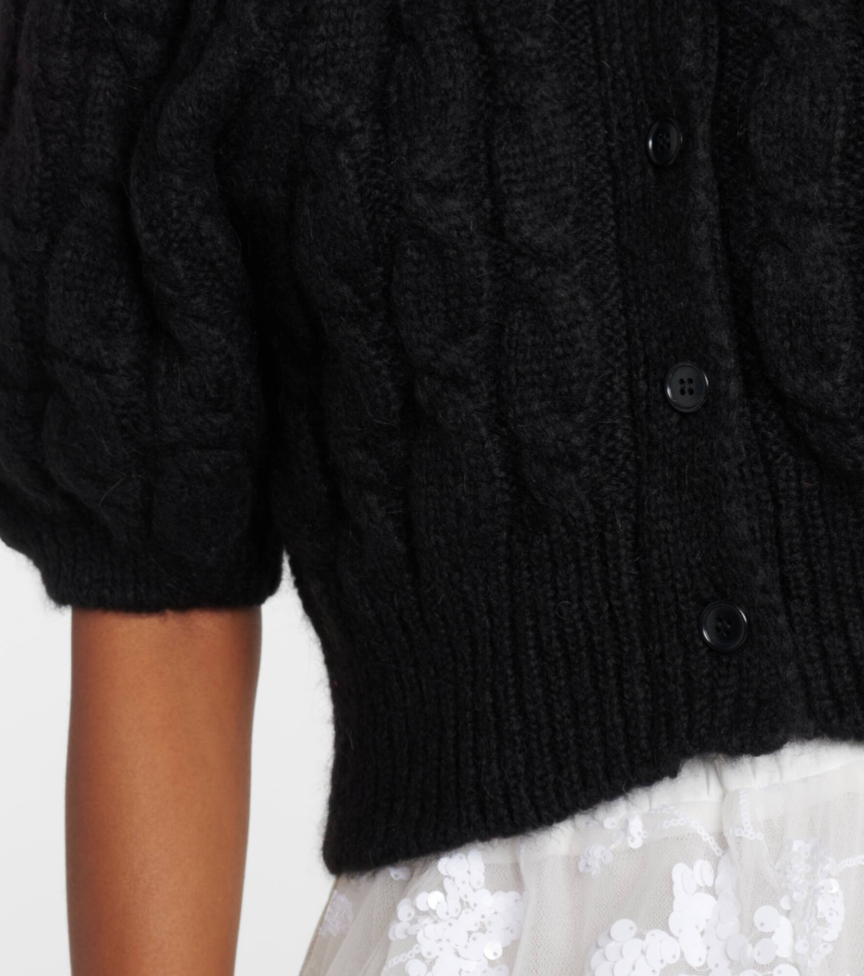 Embroidered cropped wool-blend cardigan - 5