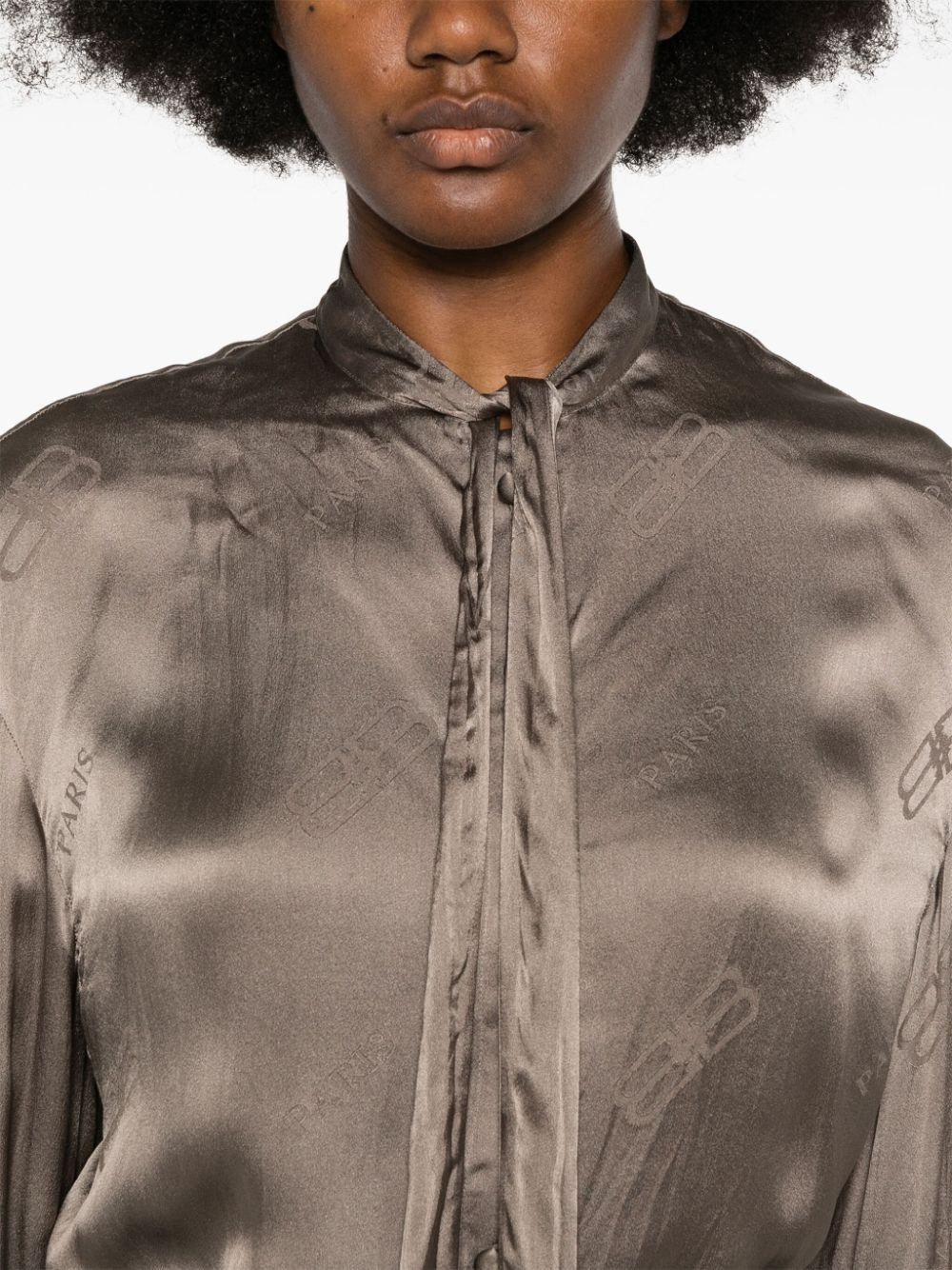BB logo-print silk shirt - 5