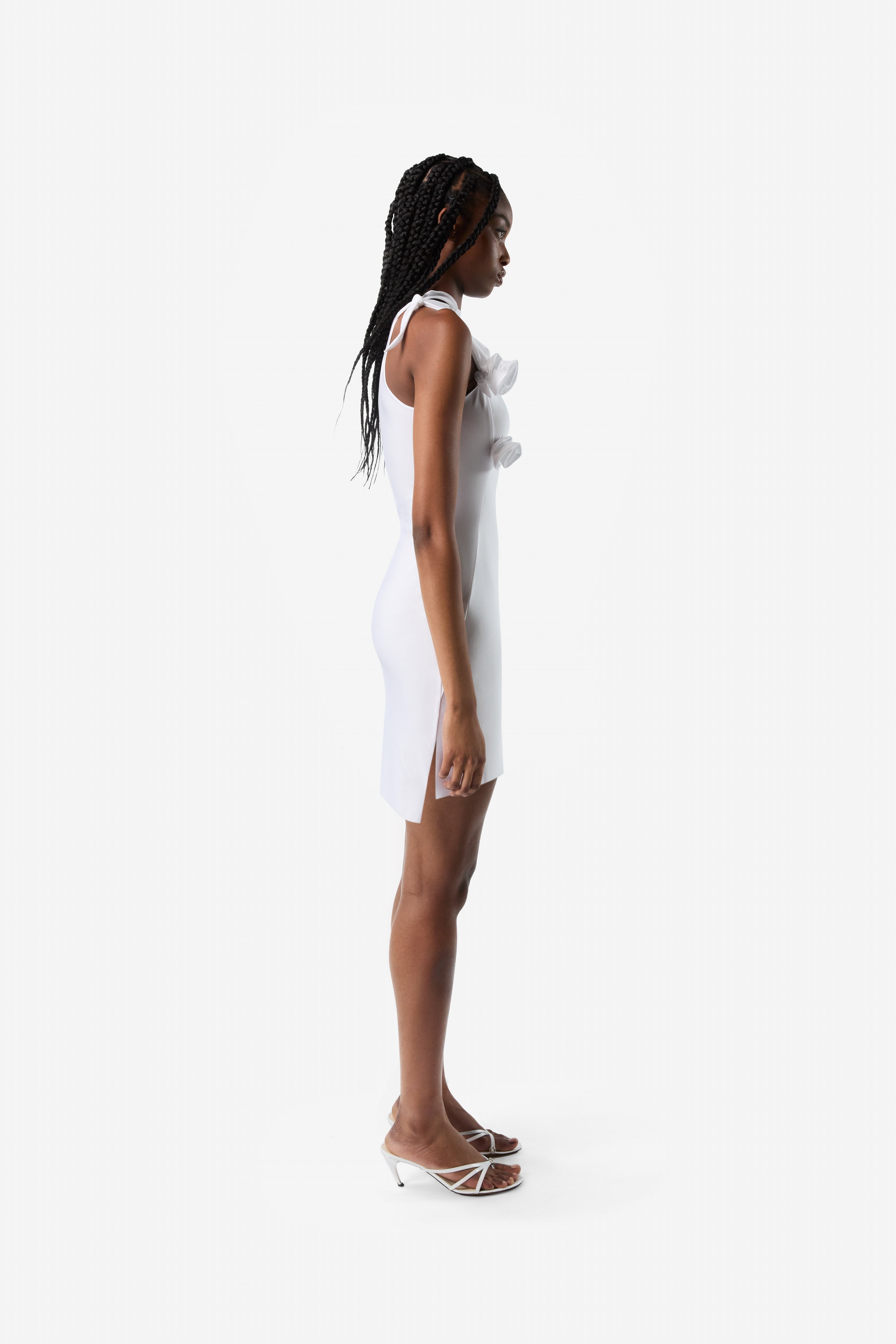Asymmetric Flower Mini Dress - 3