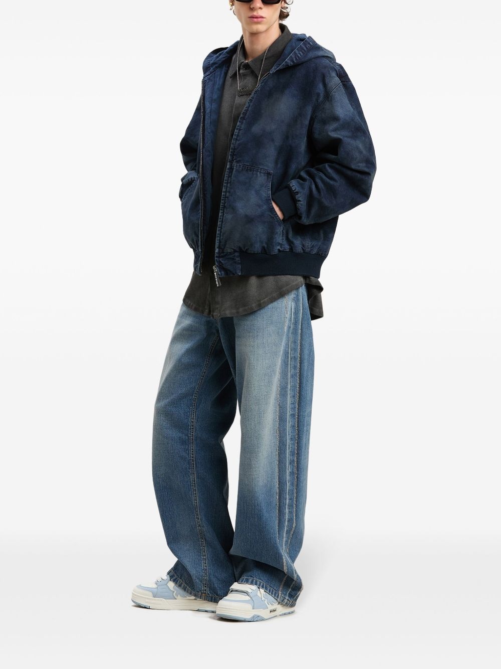 curved logo loose-fit jeans - 2