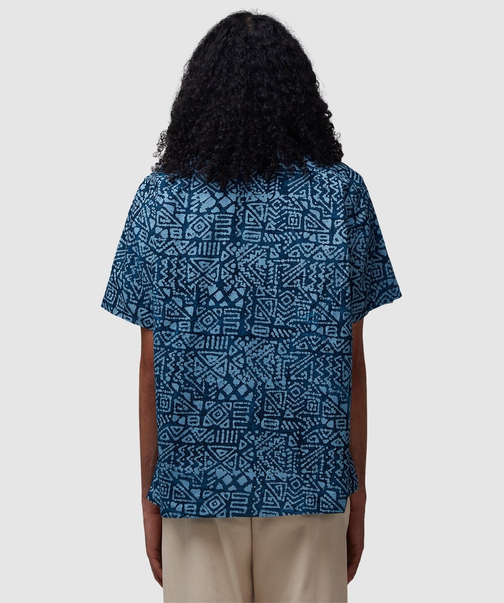 Open collar block print shirt - 3