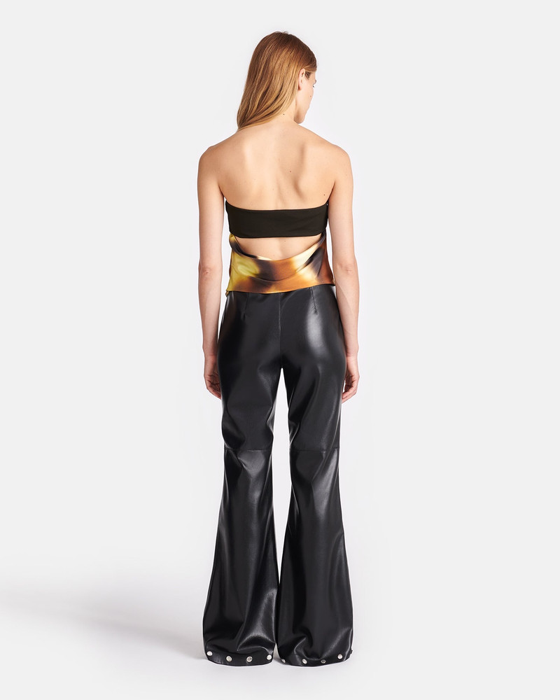 Printed Silk And Mesh-Jersey Bandeau Top 5