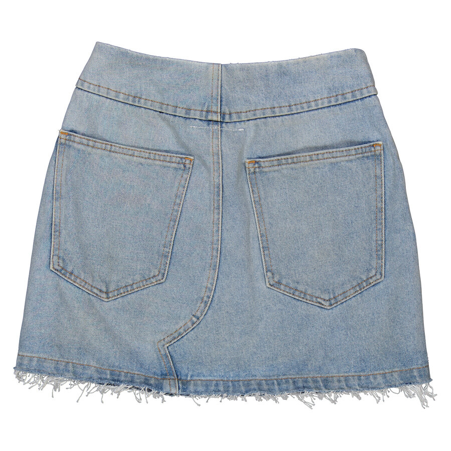 MM6 Maison Margiela Blue Frayed Denim Miniskirt - 2