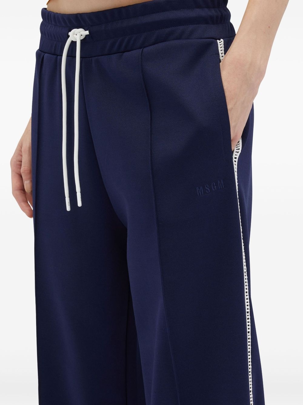 crochet-trim track trousers - 4