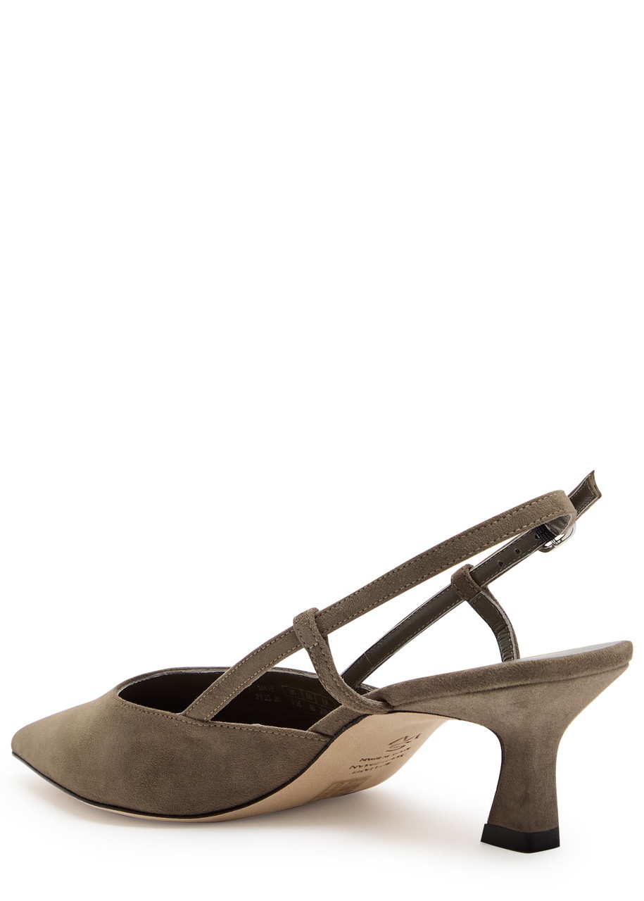 Stuart Weitzman Vinnie 50 Suede Slingback Pumps - 2