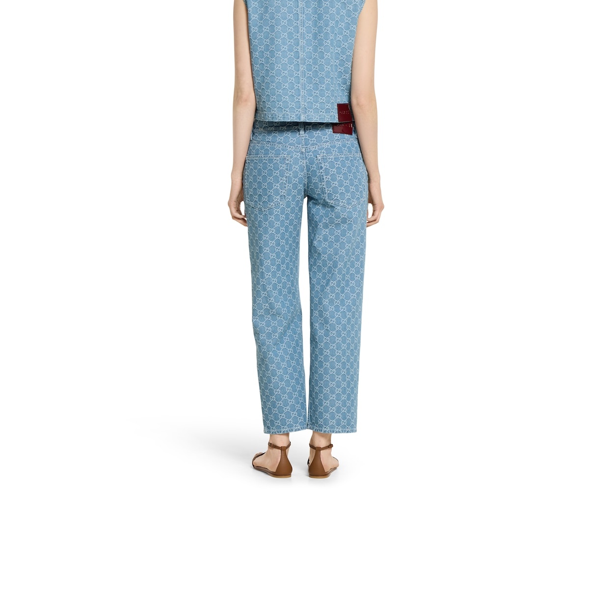 GG denim jacquard pants - 4