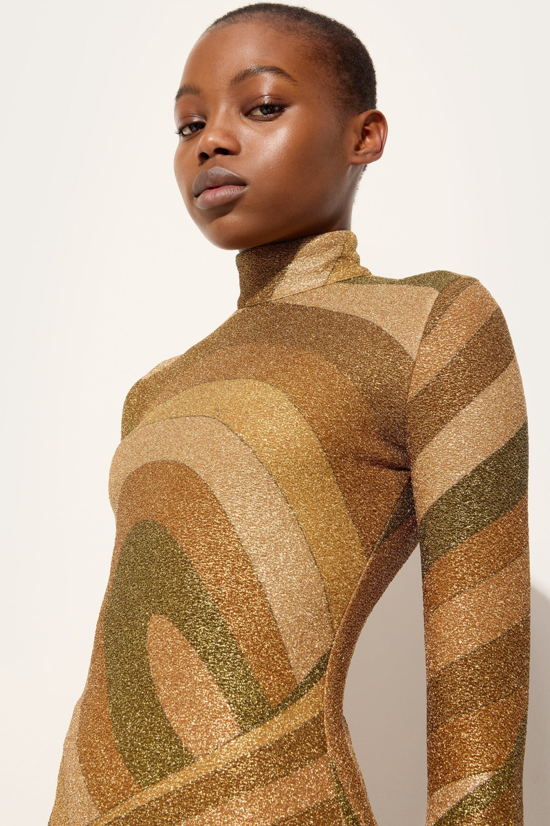 IRIDE PRINT LAMÉ JERSEY TOP 5