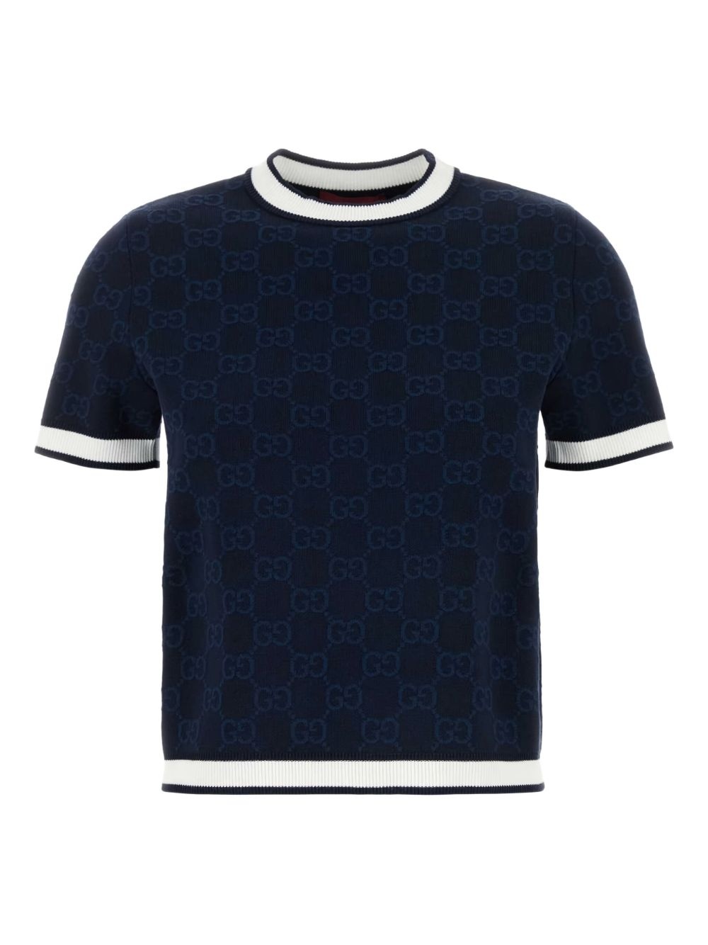 monogram-pattern short-sleeve t-shirt - 1