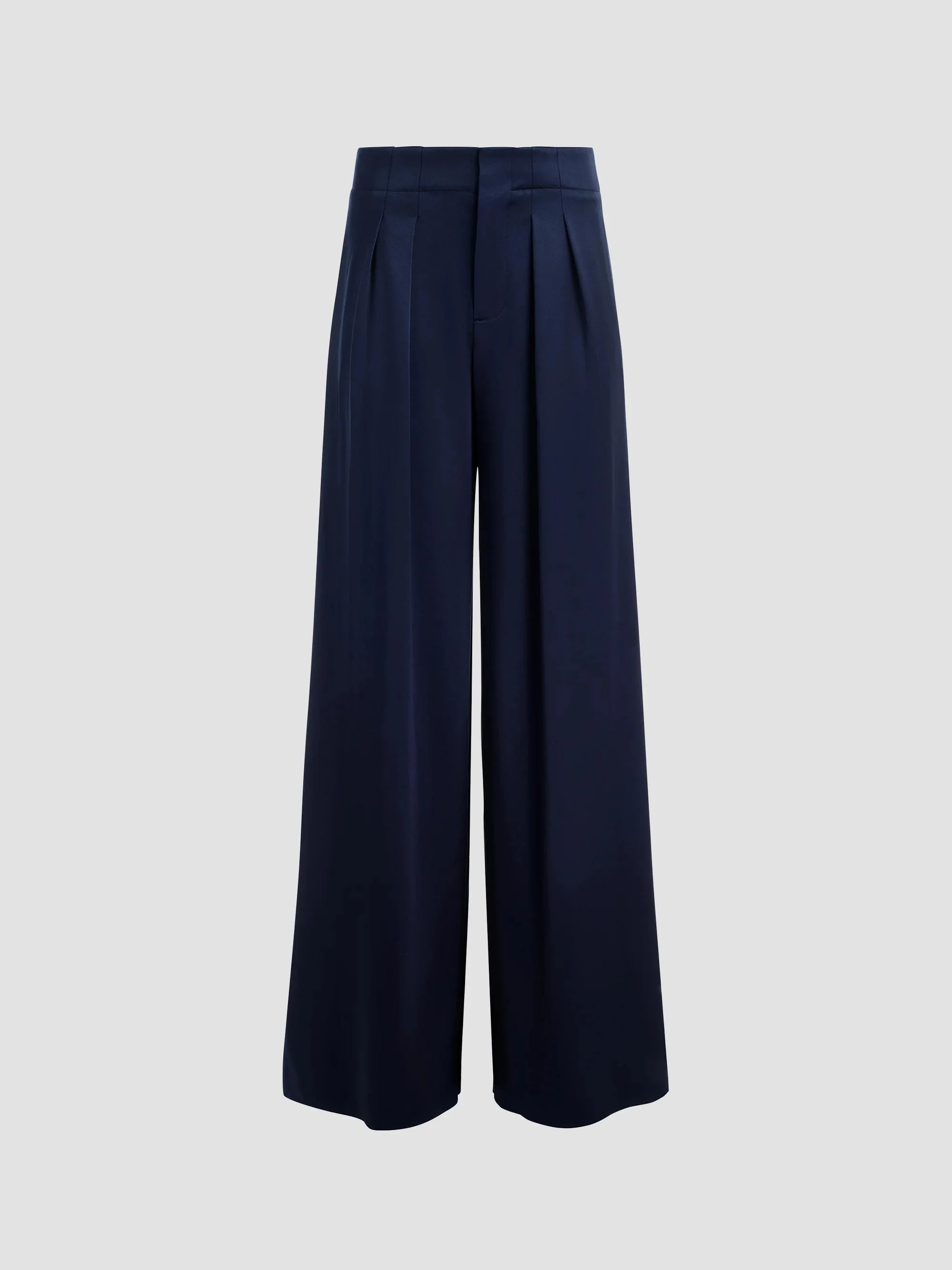 Women's Eloise Pleated-Front Wide-Leg Pants - Midnight Blue - 1