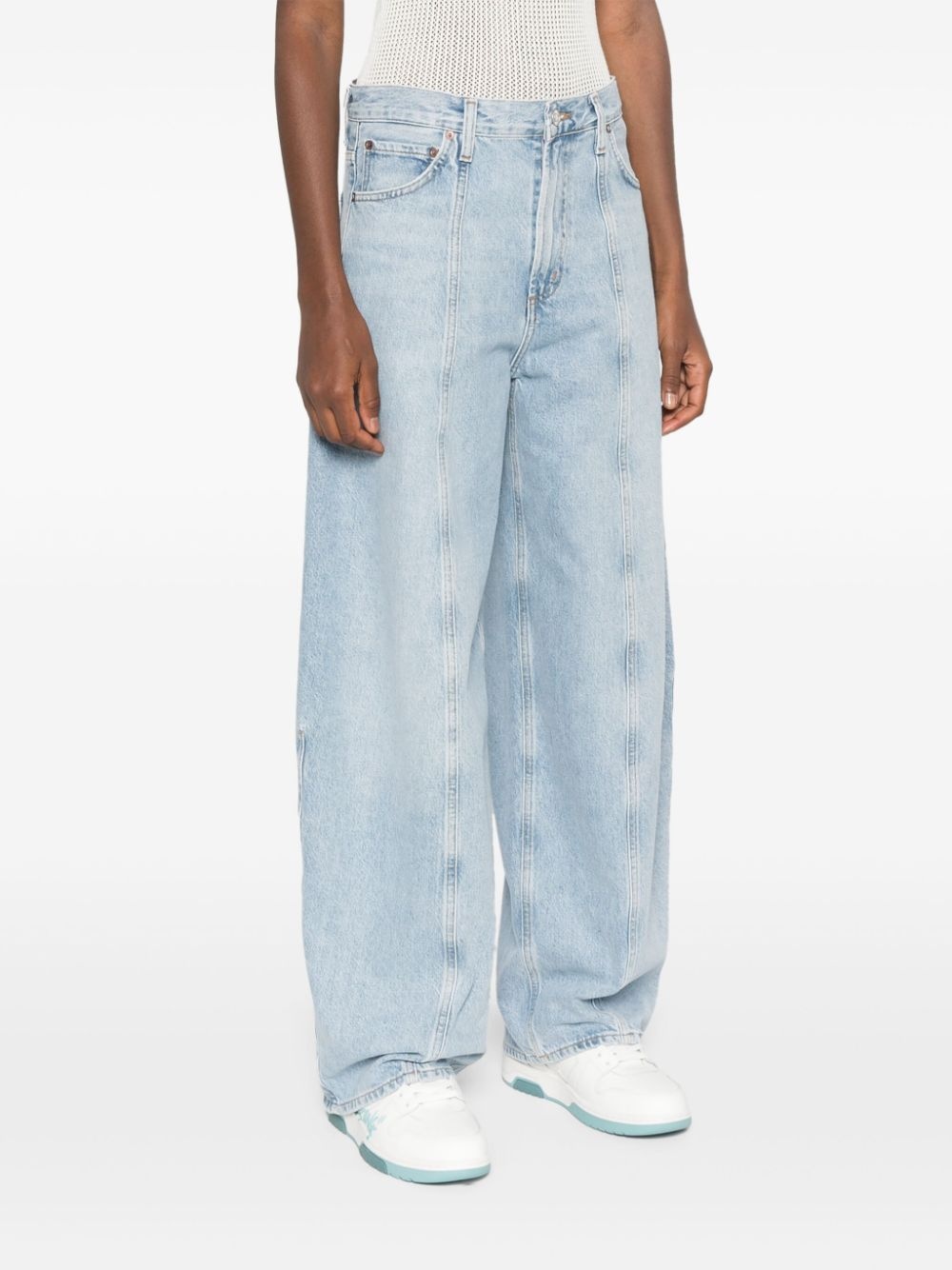 vertical-seamed jeans - 3