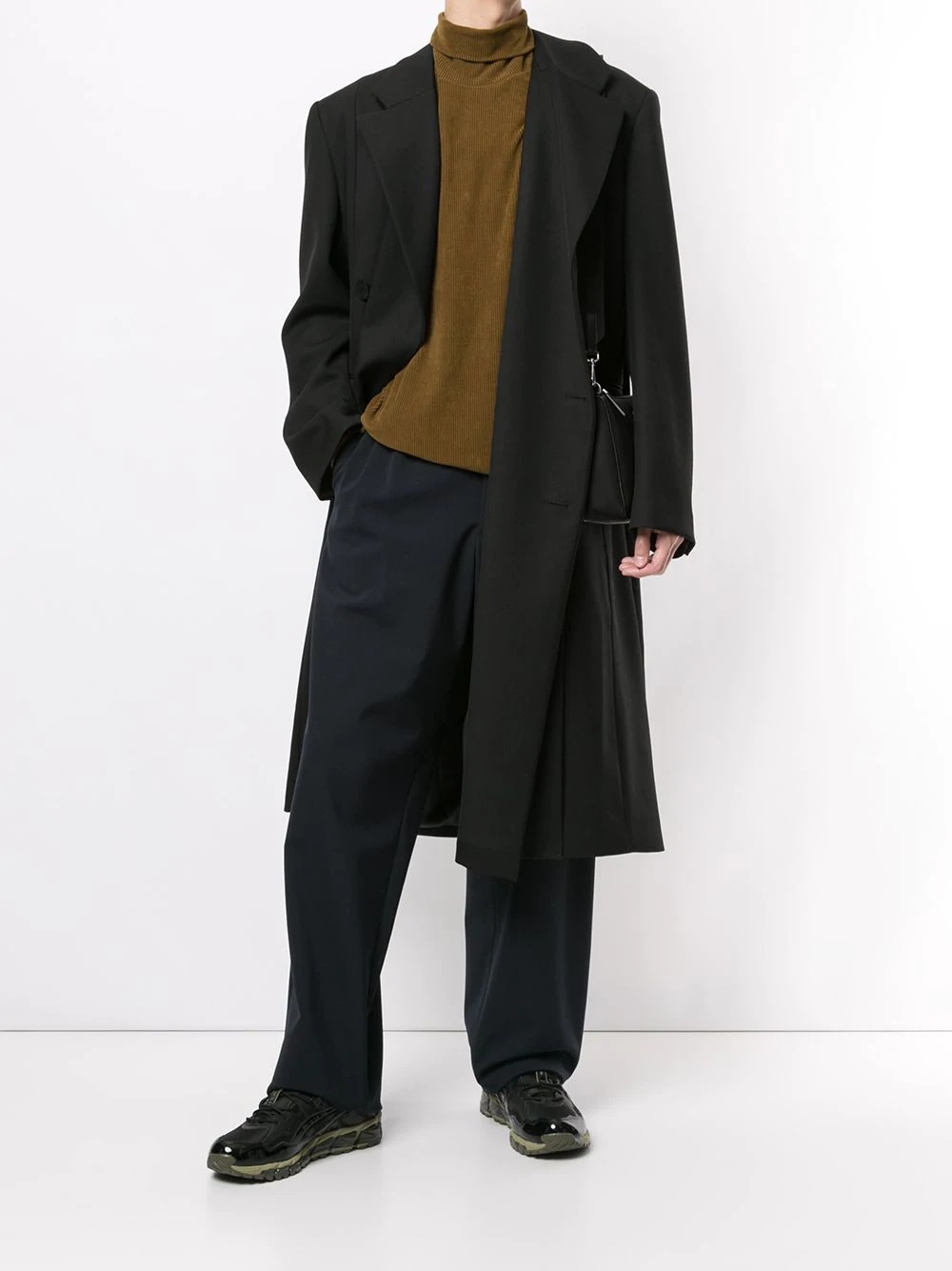 double-breasted tailored coat - 2