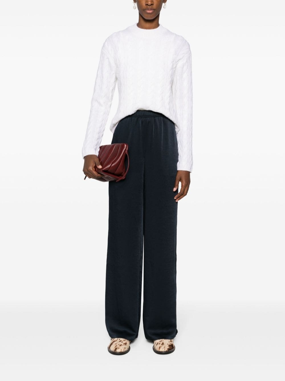 straight-leg satin trousers - 2