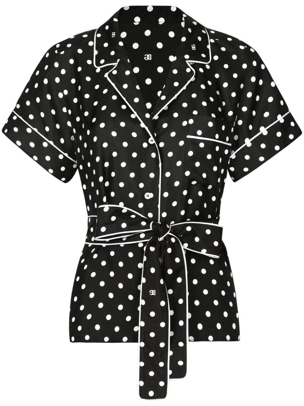 polka-dot print silk shirt - 1