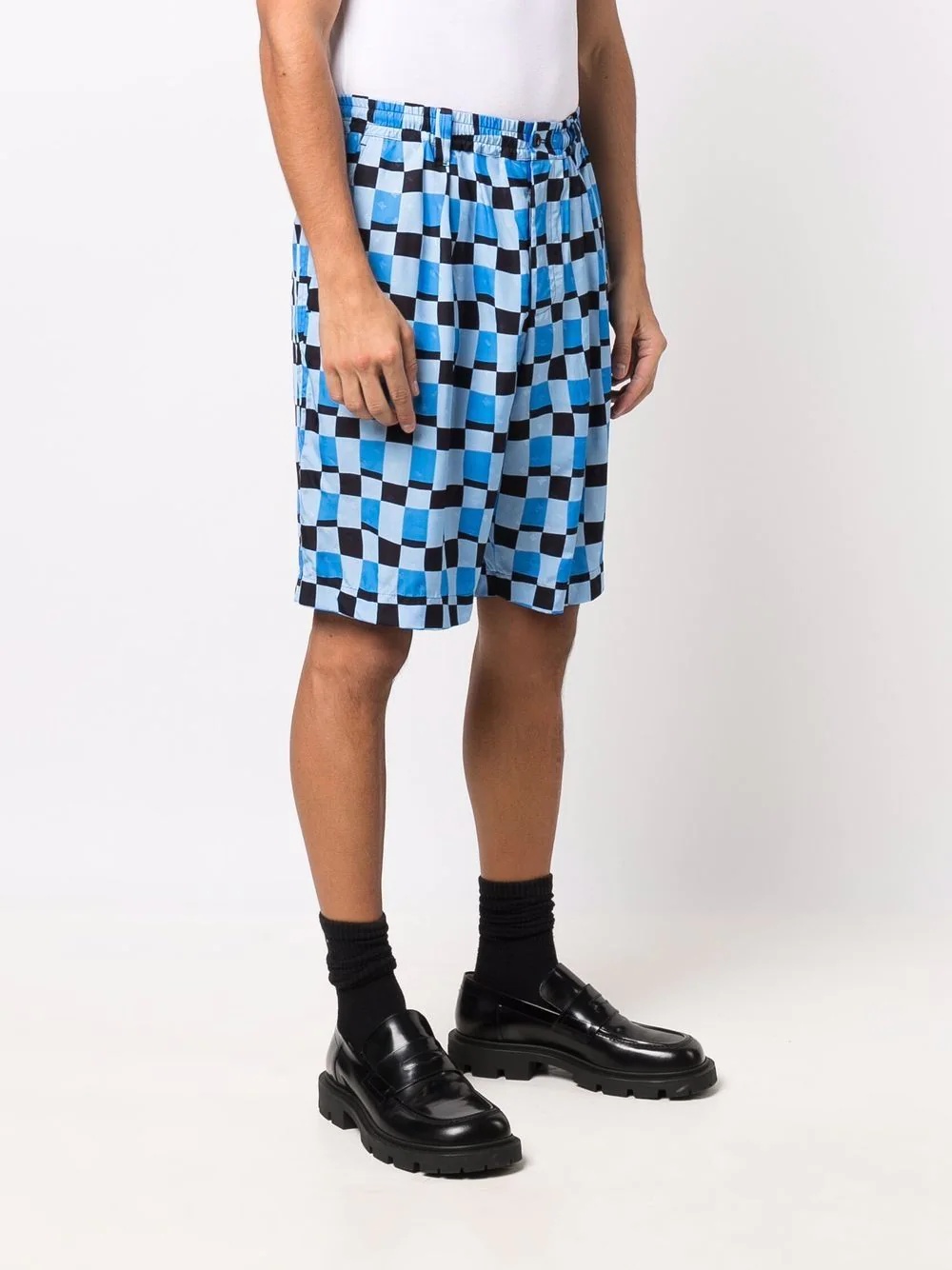 checked knee-length shorts - 3