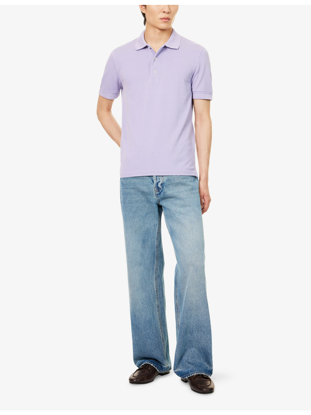 Short-Sleeve Piquet  Cotton-Blend Polo Shirt - 2