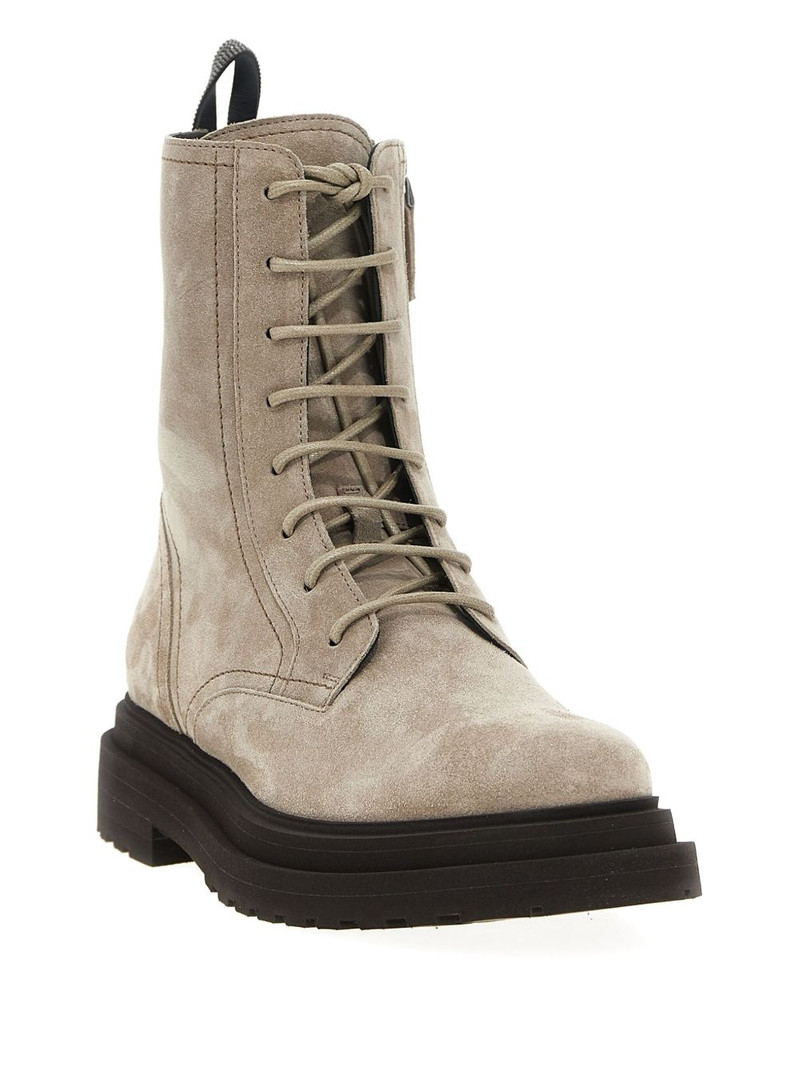 Brunello Cucinelli Monile suede combat boots outlook