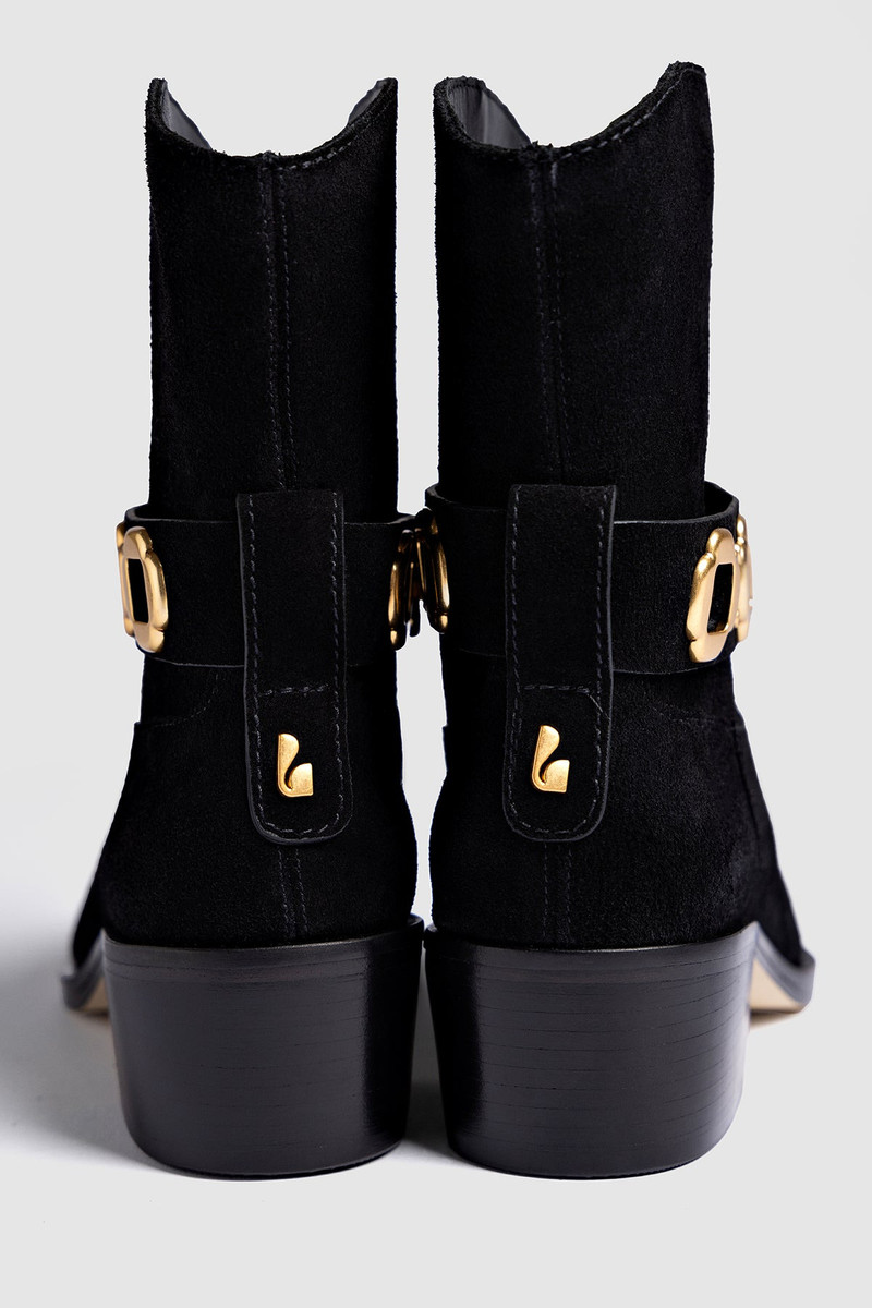 Milan Rodeo Bootie In Black Suede 6