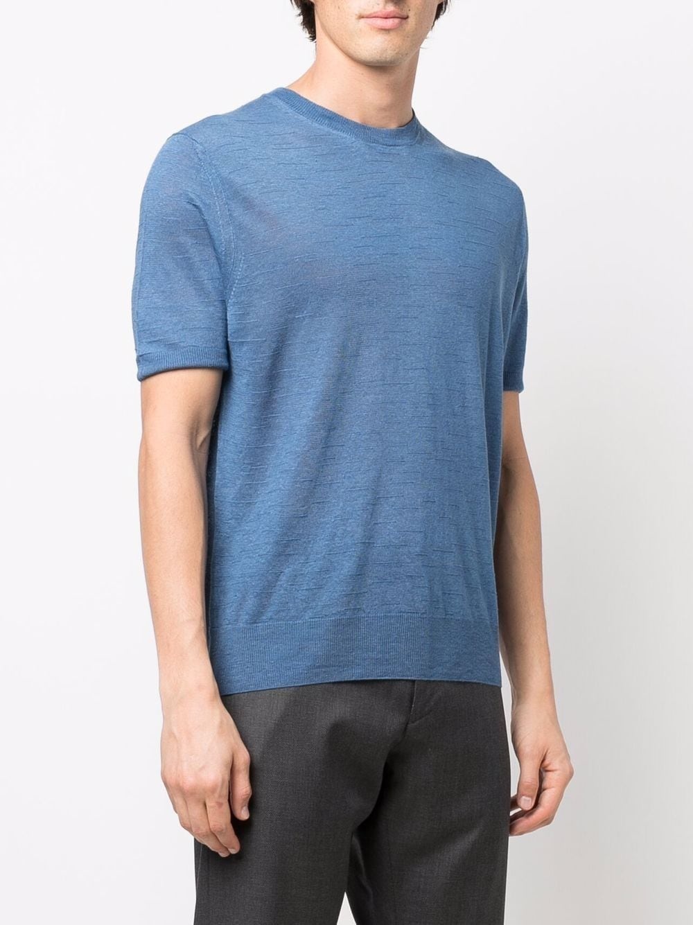 round neck knit T-shirt - 3