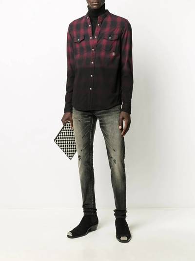 Balmain dip-dyed checked shirt outlook