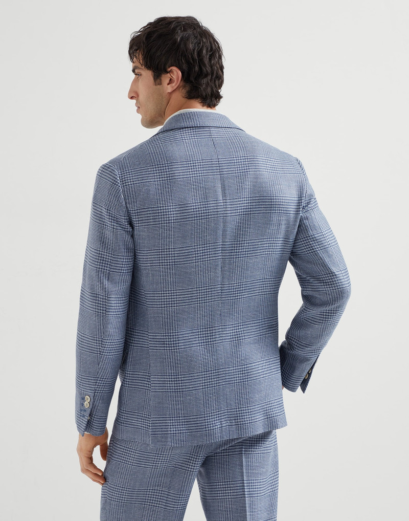 Brunello Cucinelli Comfort wool, silk and linen Prince of Wales deconstructed Cavallo blazer outlook