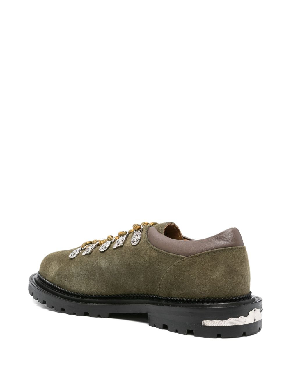 lace-up suede derby shoes - 3