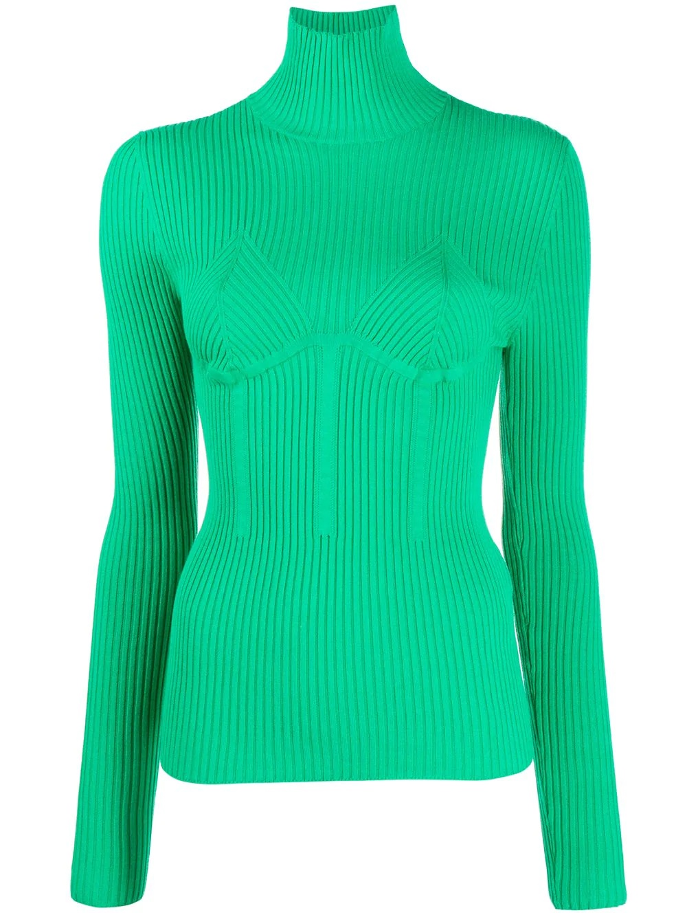 high-neck ribbed jumper - 1