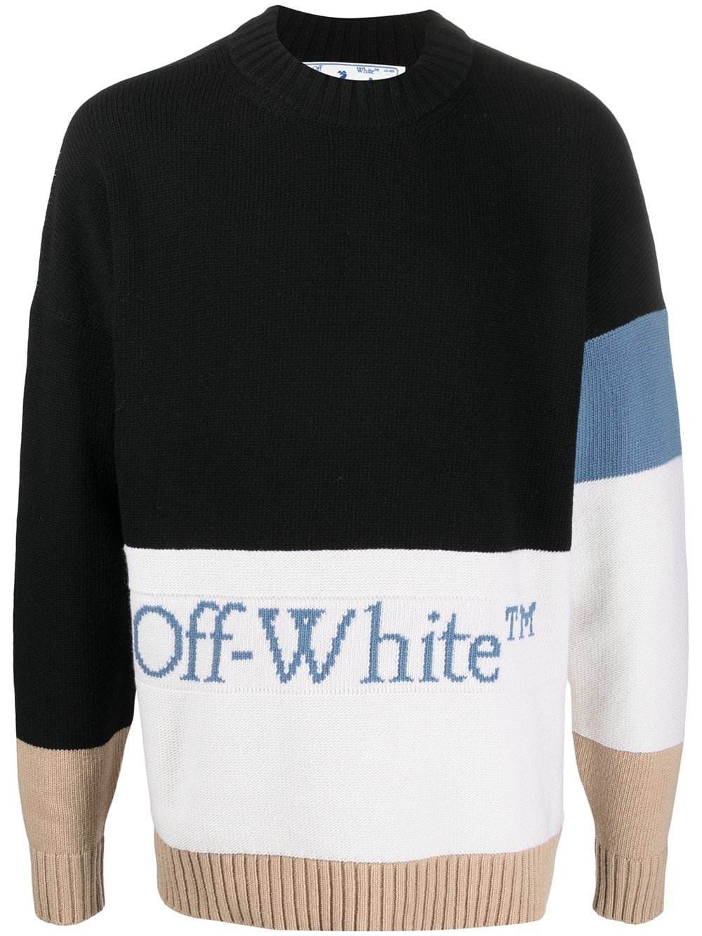 colour-block logo jumper - 1