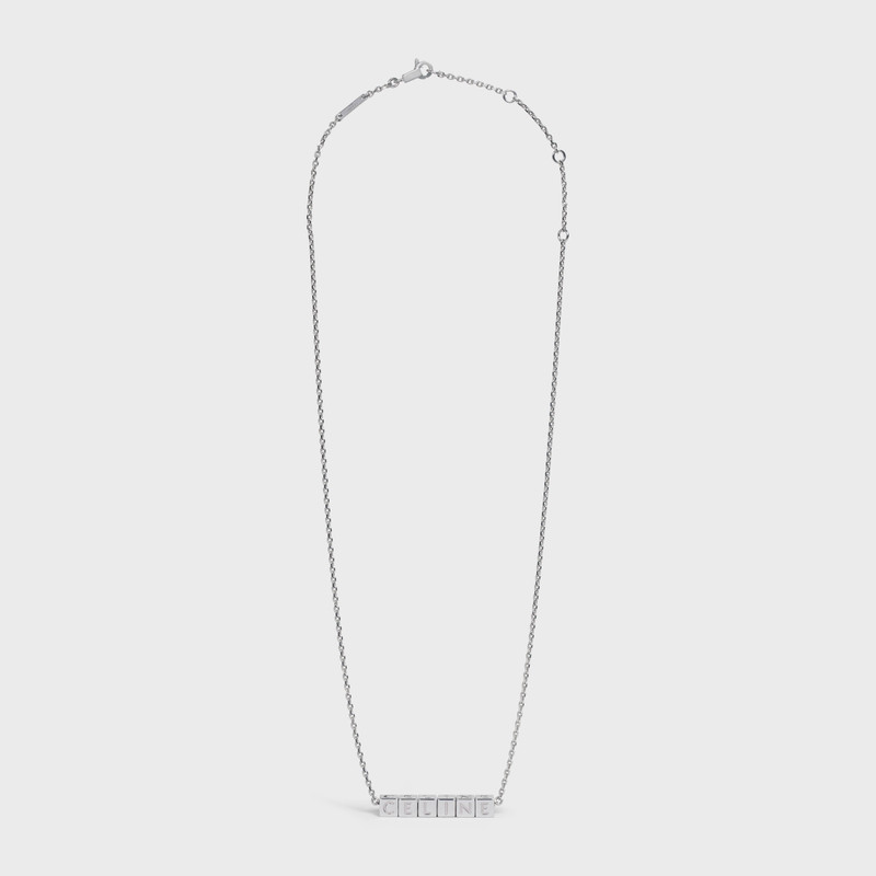 Celine Necklace in Brass with Rhodium Finish 1