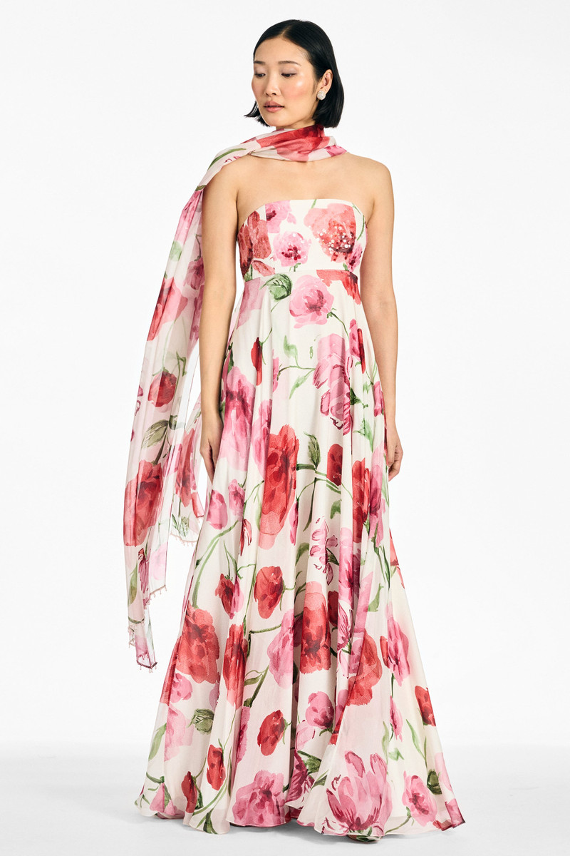 EMMY SCARF - GRANDE WATERCOLOR POPPIES 3