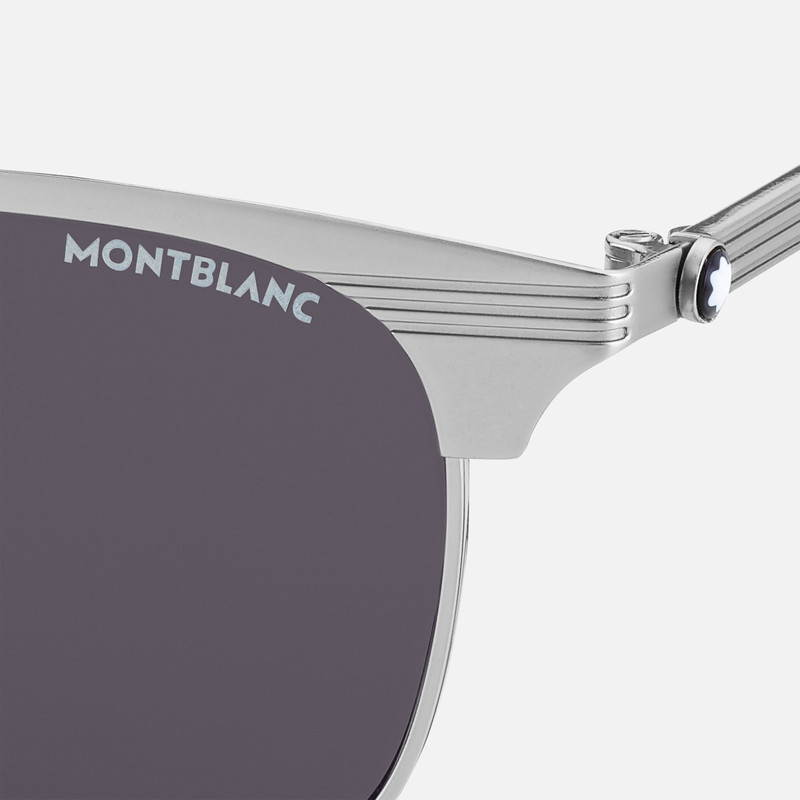 Montblanc Rectangular Ruthenium Metal Frame Sunglasses outlook