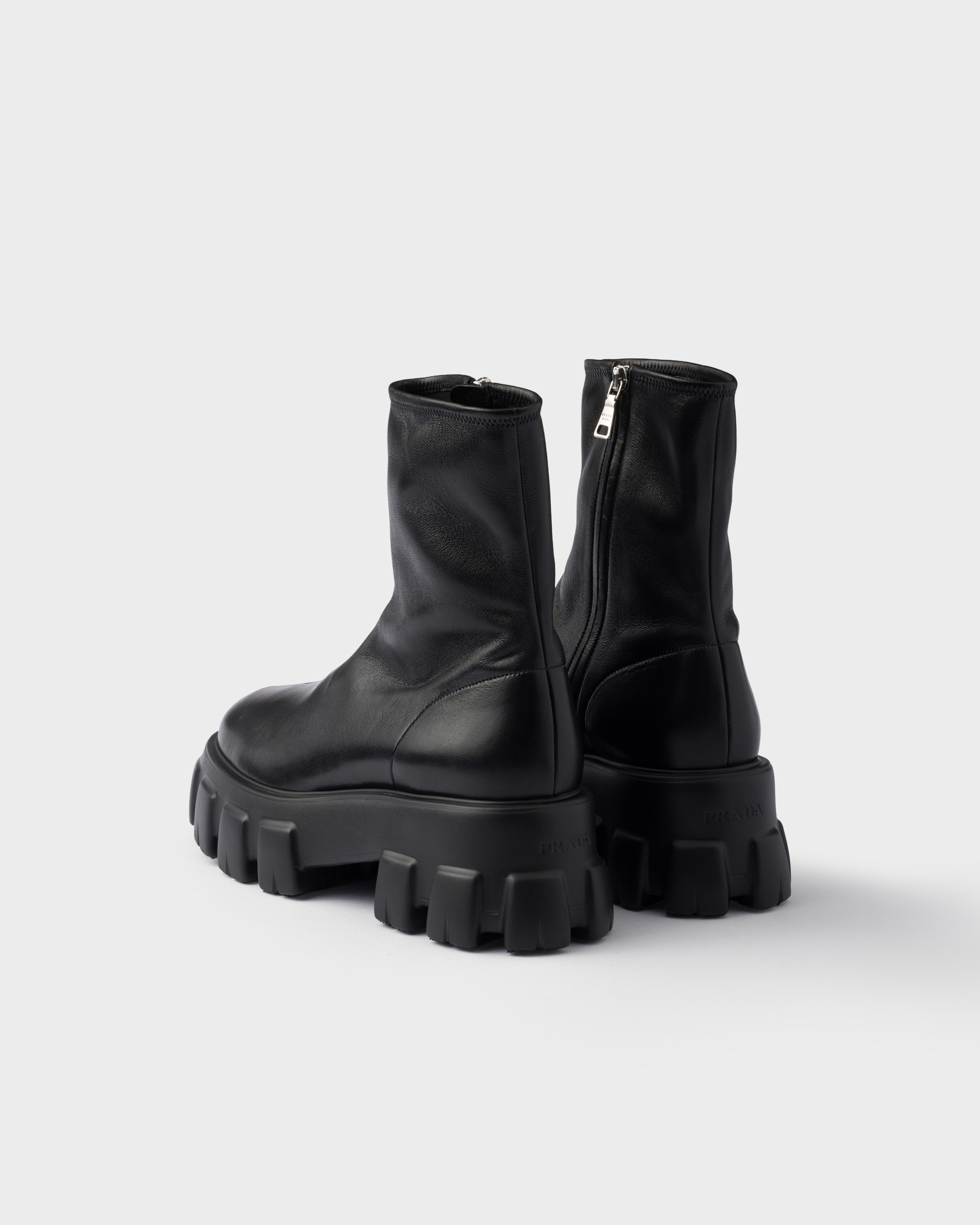 Monolith stretch nappa leather booties - 4