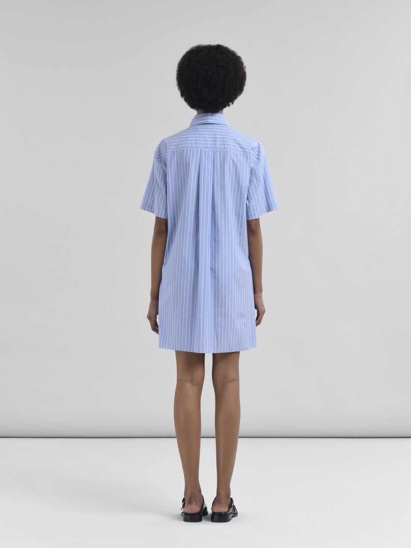 BLUE COTTON POPLIN STRIPED SHIRT DRESS - 3