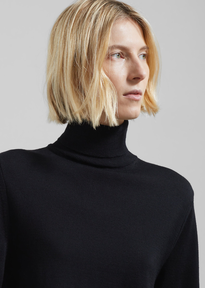 Eve Thin Turtleneck Sweater - Black 6