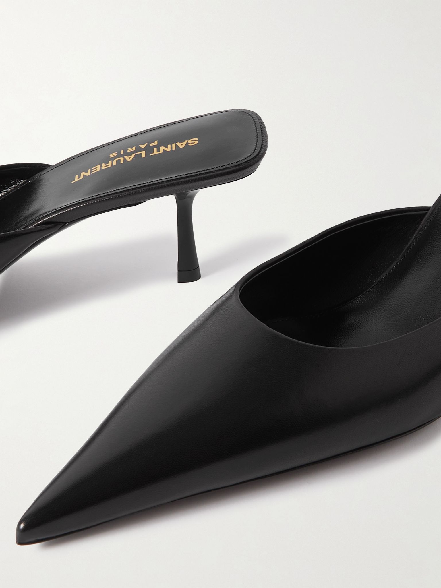 Barbara glossed-leather mules Black - 4