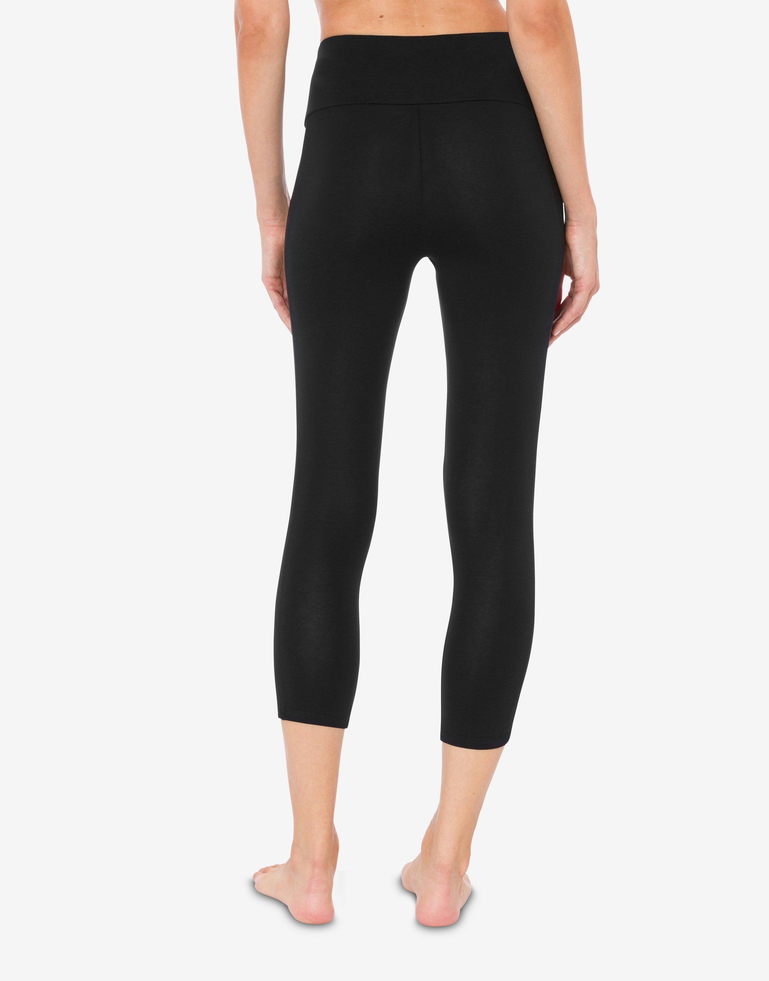 STRETCH JERSEY LEGGINGS WITH MESH LOGO - 3