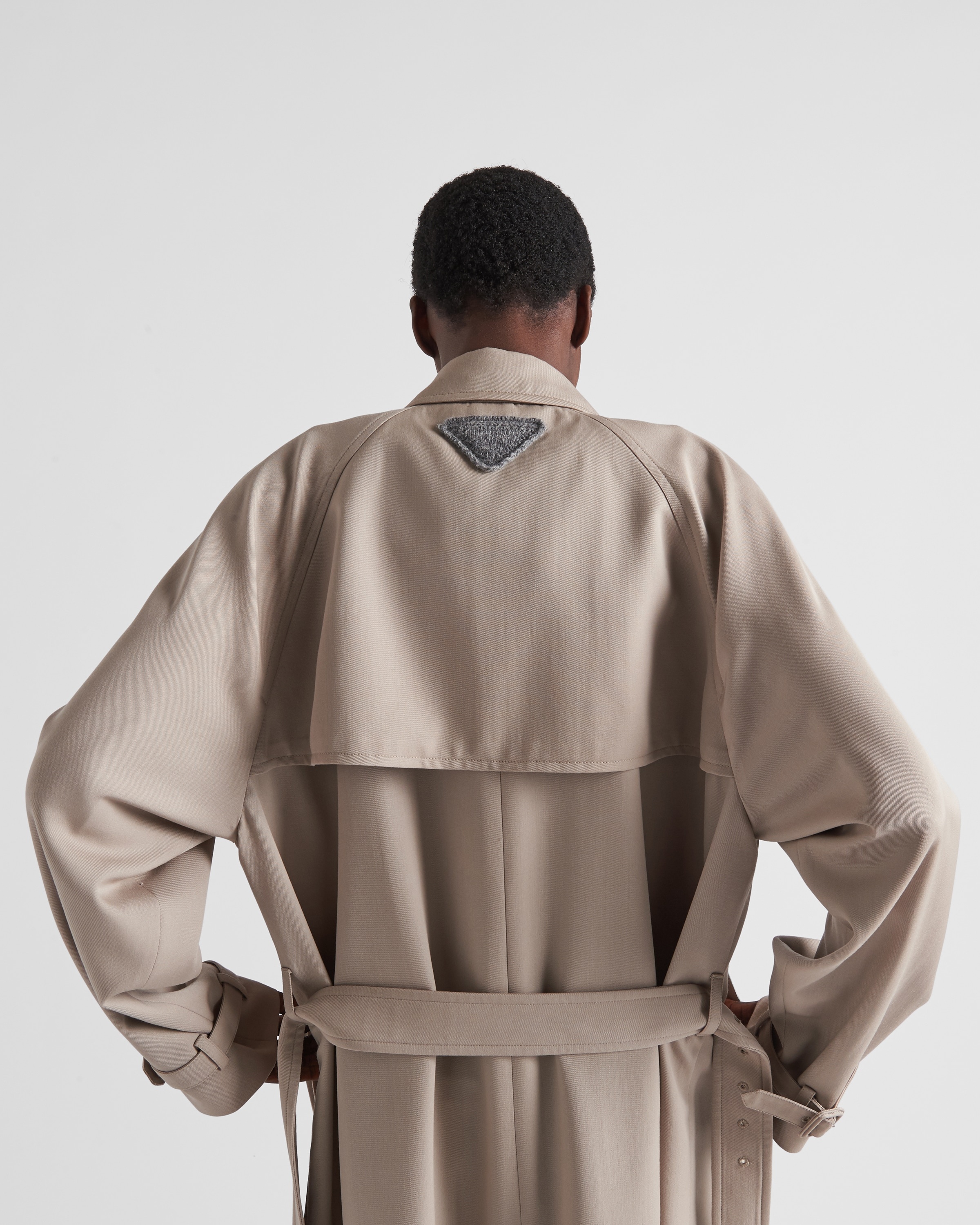 【送料&関税込】Prada Ivory Wool Blend Coat Limestone Wool Blend Coat | PRADA