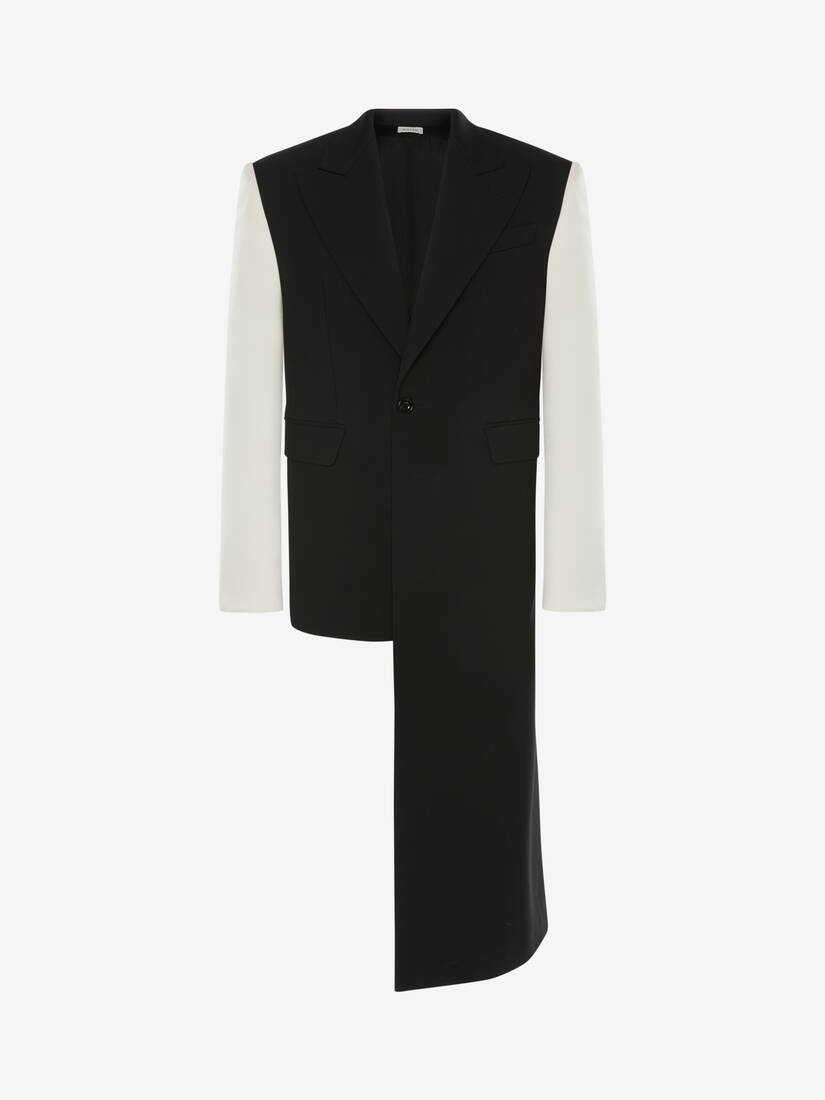 Men's Asymmetric Tailored Jacket in Black - 1