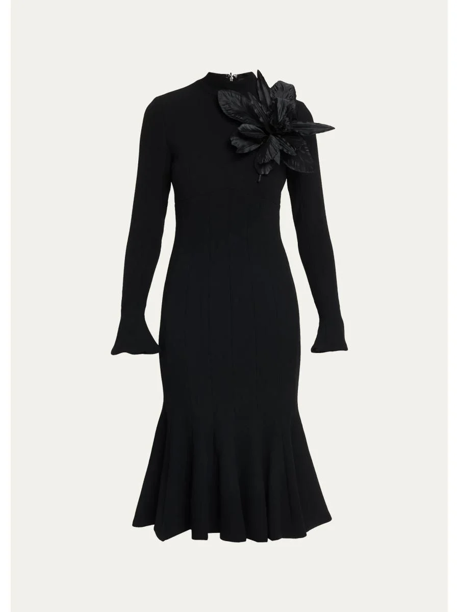 Tulip Wool Crêpe Midi Dress - 1