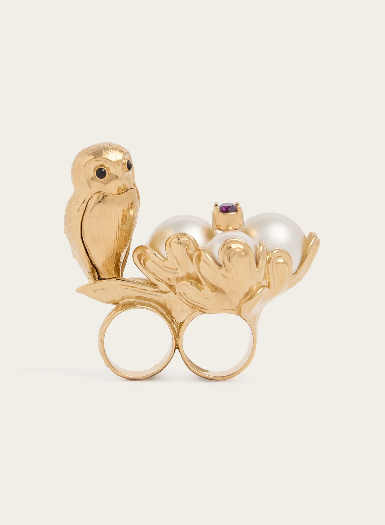 OWL RING WITH PEARL - 1
